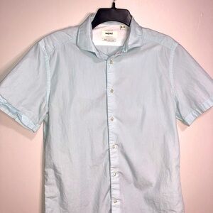 Mexx Slim Fit Short Sleeve Button Down Shirt Blue